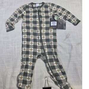 Modern Moments by Gerber Baby Shamrock Checkered Zipper Footed Sleeper 6-9M NWT